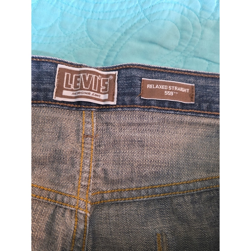 Levis 559 Relaxed Straight Jeans Mens‎ 36x30 Blue Denim Medium Wash 100% Cotton - Picture 2 of 8
